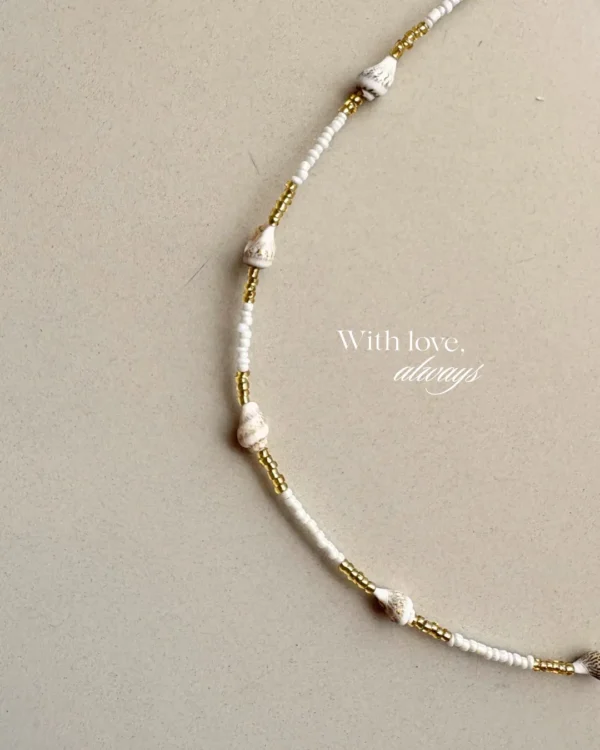 Coastal shell beaded necklace