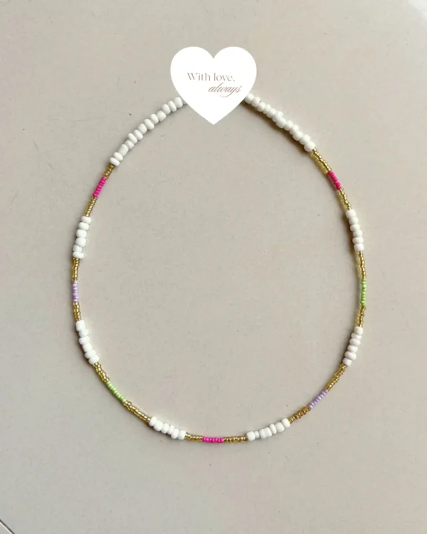 Beaded pastel pop necklace