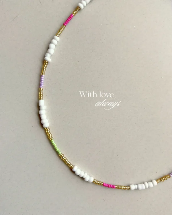 Beaded pastel pop necklace