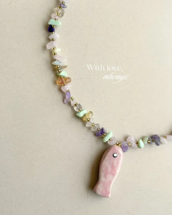 Fish seaglass necklace