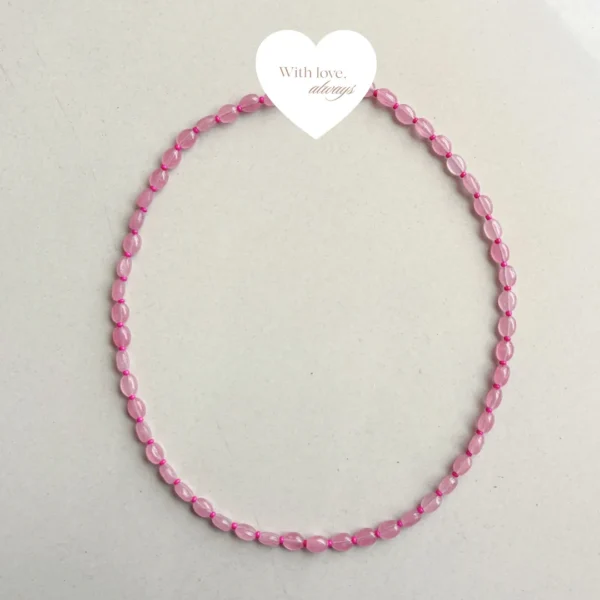 Blush pink beaded necklace