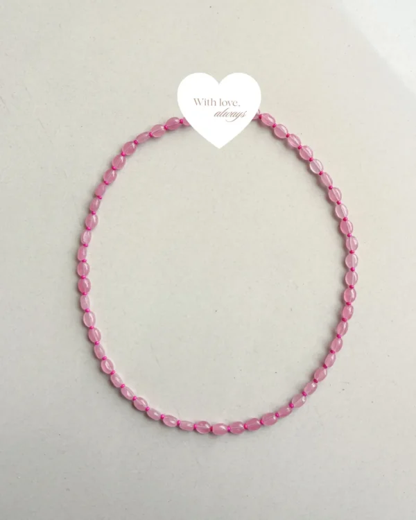 Blush pink beaded necklace