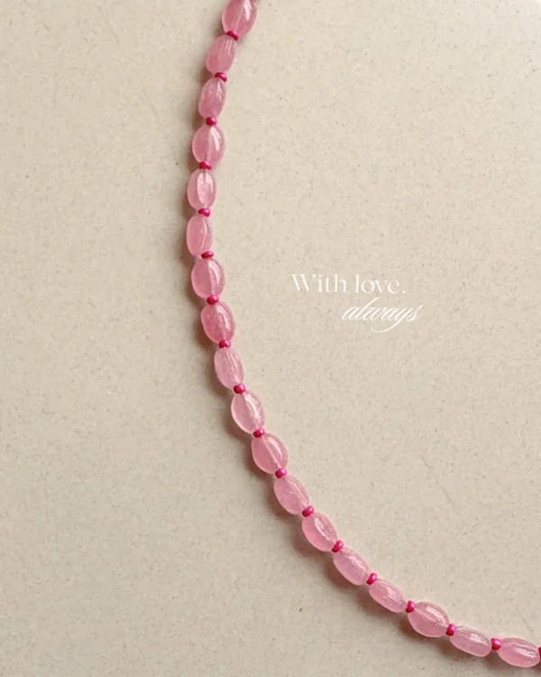 Blush pink beaded necklace