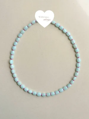 Sky blue beaded necklace