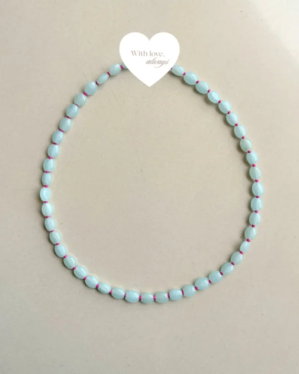 Sky blue beaded necklace