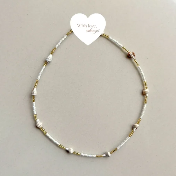 Coastal shell beaded necklace