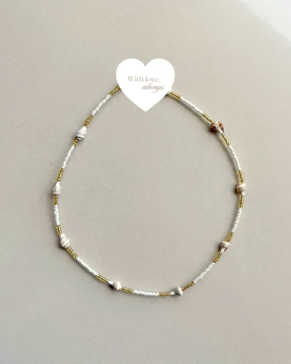 Coastal shell beaded necklace