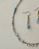 Blue drop necklace set