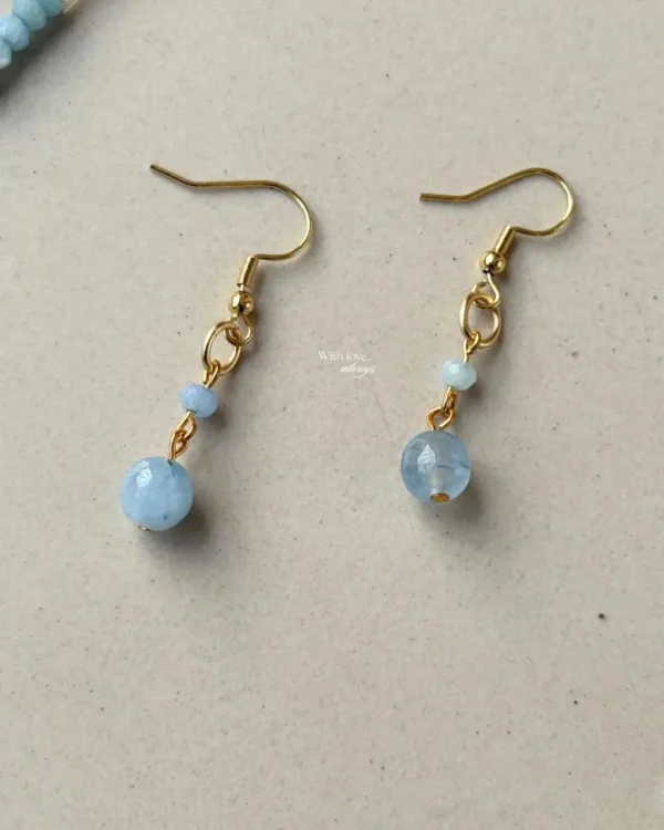 Blue drop necklace set