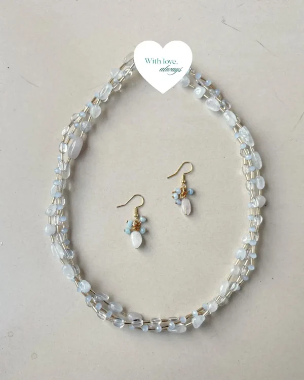 Soft Blue Stone Jewellery Set