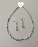 Blue drop necklace set