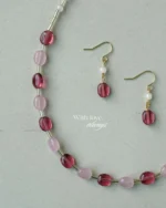 Dual tone pink necklace set