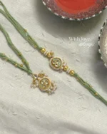Green Floral Rakhi-Lumba Set