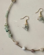 Mint stone necklace set