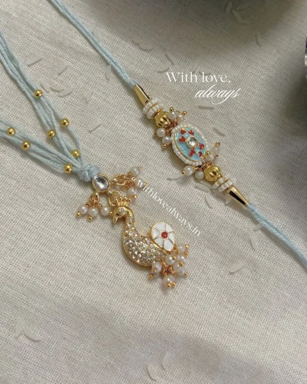 Mor Rakhi-Lumba Set