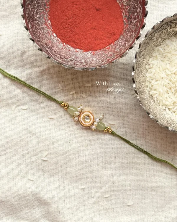 Sage and pearl rakhi