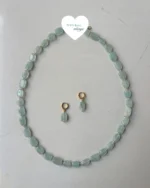 Sage stone necklace set