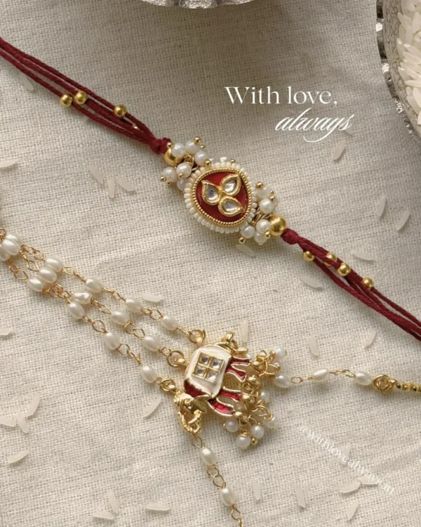 Noor Haathphool Rakhi-Lumba Set