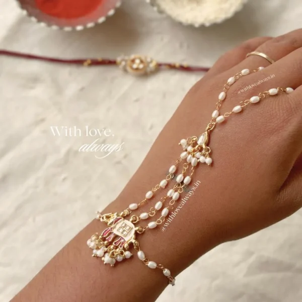 Noor Haathphool Rakhi-Lumba Set