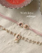 Pink Kundan Rakhi-Lumba Set