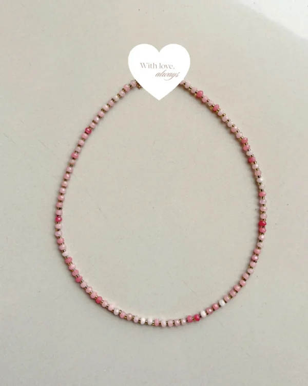 Delicate pink crystal beads